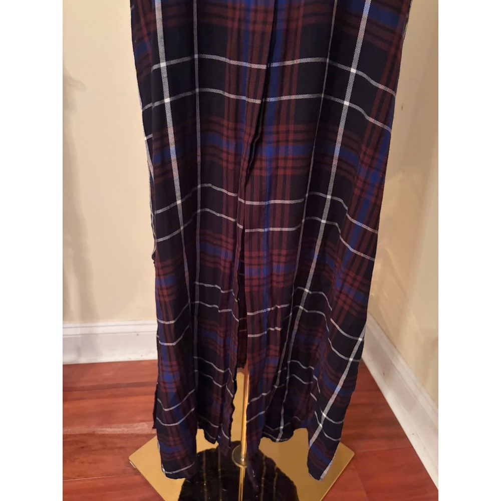L'AGENCE Cameron Plaid Rayon Maxi Shirt Dress with Pockets XS NO BELT - Picture 6 of 8